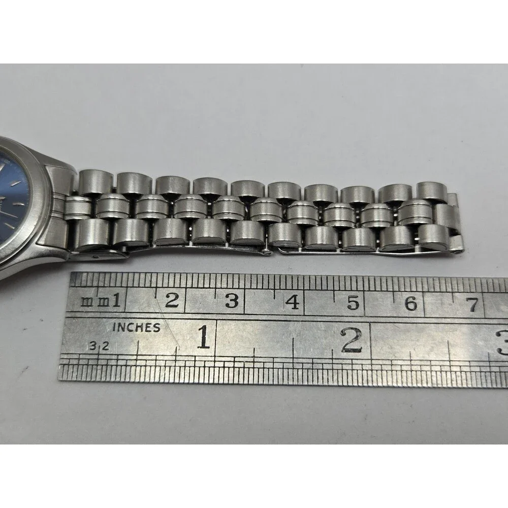 Womens Dugena WR 50 1907 Blue Sunburst Dial Silver Tone Quartz Watch New Battery